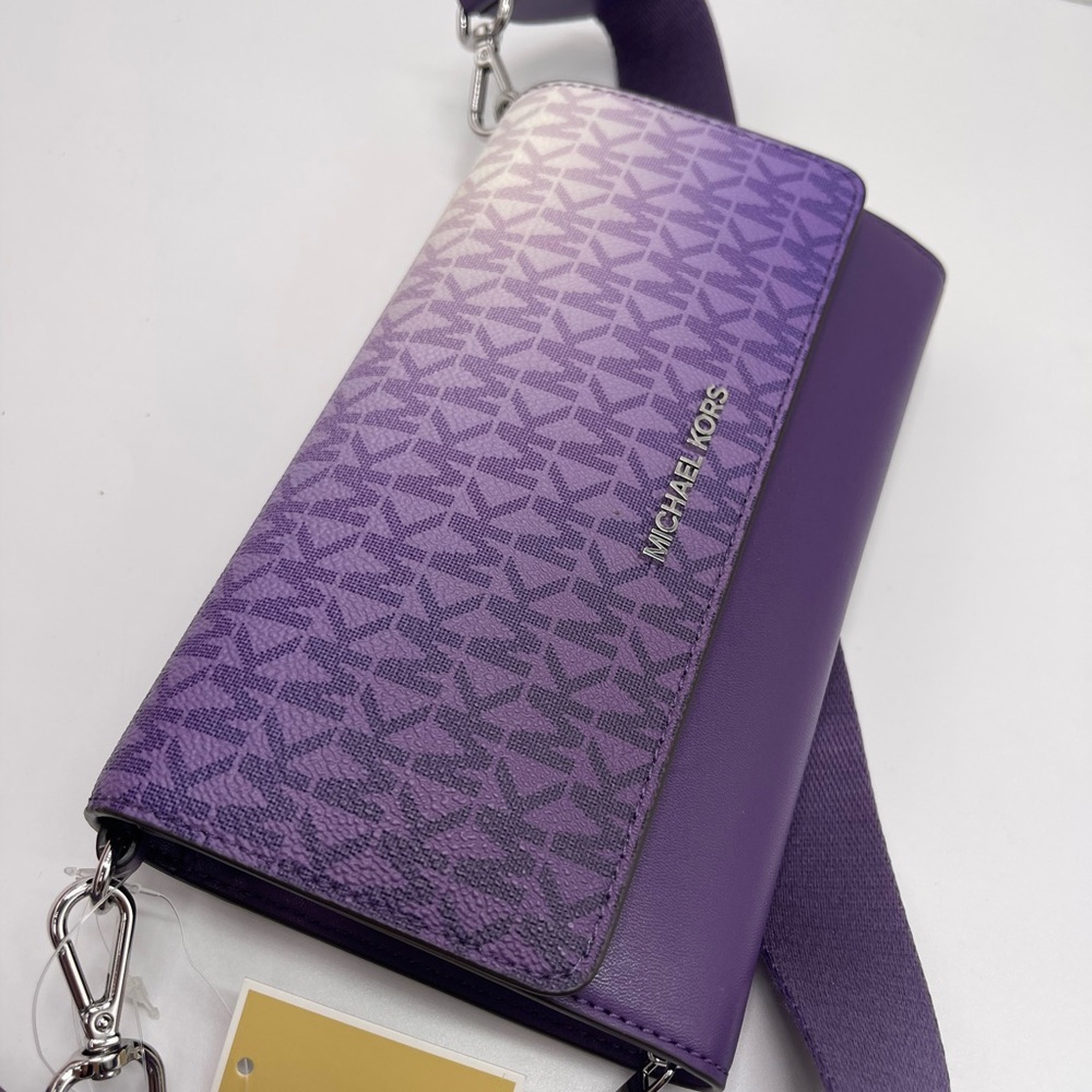 Michael Kors Purple Gradient Signature Crossbody Bag - Picture 4 of 16